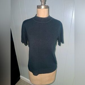 Sag Harbor Black Knit Mock Neck Top